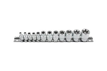 Hlavice nástrčné 1/4" - 3/8", E-profil E4 - E20, sada 12 dílů - produktové foto