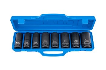 Hlavice nástrčné 3/4", 6ti hran 22 - 38 mm, prodloužené, tvrzené, sada 8 dílů - produktové foto