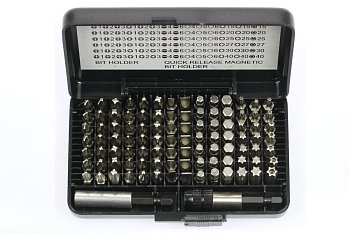 Bity 1/4", PL - PH - PZ - Inbus - Torx, S2, sada 100 dílů - produktové foto
