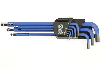Klíče zástrčné Inbus 1,5 - 10 mm, s koulí, prodloužené, s magnetem, sada 9 dílů - produktové foto