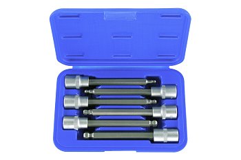 Hlavice zástrčné 1/2", Inbus 5 - 12 mm, délka 140 mm, s koulí, sada 6 dílů - produktové foto