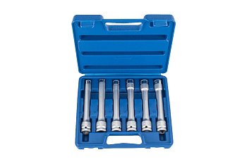 Hlavice nástrčné 1/2", E-profil E10 - E20, délka 145 mm, sada 6 dílů - produktové foto