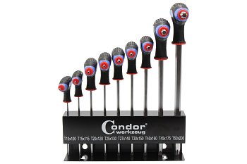 Klíče zástrčné Torx T10 - T50, T-rukojeť, sada 9 dílů - produktové foto