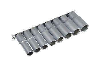 Hlavice nástrčné 1/2", 6ti hran 1/2" - 15/16", prodloužené, sada 8 dílů - produktové foto