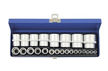 Hlavice nástrčné 1/4" - 1/2", 6ti hran 5/32" - 1.1/4",  sada 24 dílů - produktové foto