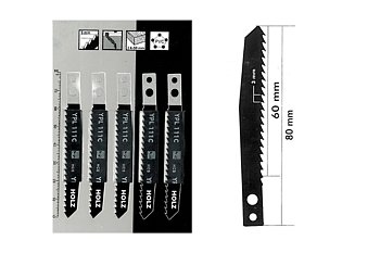 Pilový plátek do přímočaré pily 3,0 mm - 8zubů / 25x65 mm, dřevo,PVC - produktové foto