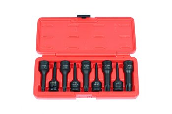 Hlavice zástrčné 1/2", Torx T27 - T80, délka 78 mm, tvrzené, sada 9 dílů - produktové foto