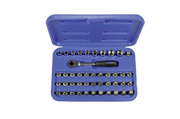 Gola sada s průchozí ráčnou, 12-ti hraným 13 mm vstupem, sada 44 dílů - produktové foto