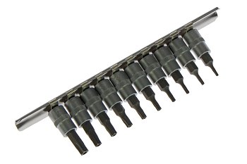 Hlavice zástrčné 1/4", Torx T7 - T40, vrtané, sada 10 dílů - produktové foto