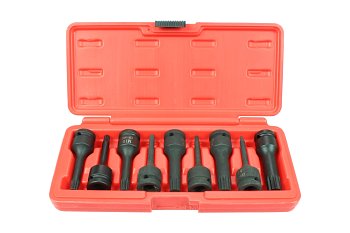 Hlavice zástrčné 1/2", XZN M5 - M18, prodloužené, tvrzené, sada 9 dílů - produktové foto