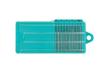 Vrtáky spirálové HSS, průměr 0,8 - 2,2 mm, dřík 2,3 mm, pro modeláře a elektroniky, sada 10 dílů - produktové foto