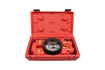 Tester tlaku 0-1 bar a podtlaku 0-70 Hg/cm s adaptéry a hadičkou, sada 5 dílů - produktové foto