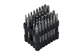 Bity 1/4", PL - PH - PZ - Inbus - Torx - Tri-Wing, prodloužené, sada 32 dílů - produktové foto