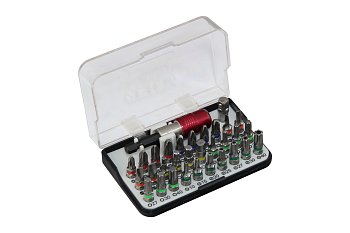 Bity 1/4", PL - PH - PZ - Inbus - Torx, S2, sada 32 dílů - produktové foto