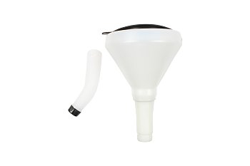 Nálevka plastová s víkem pr. 170 mm, sítko , flexibilní  hadice 270 mm, objem 2,25 l - produktové foto