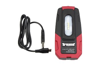 Svítilna příruční LED COB pásek + 4 LED SMD, akumulátorová 3,7 V/ 1800 mA, s USB - VÝPRODEJ - produktové foto