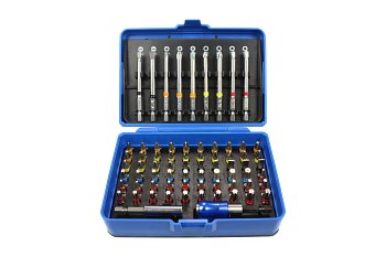 Bity 1/4", PL - PH - PZ - Inbus - Torx, S2,  sada 71 dílů - produktové foto