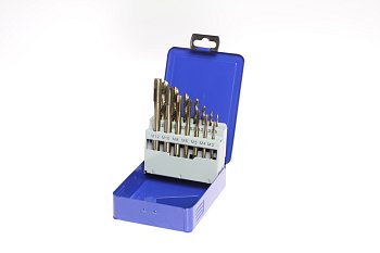 Závitníky strojní M3 - M12, vrtáky 2,5 - 10,2 mm, HSS-Co.5%, sada 14 dílů - produktové foto