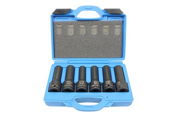Hlavice nástrčné 3/4", E-profil E18 - E24, 12ti hran 17 - 19 mm, prodloužené, tvrzené, sada 6 dílů - produktové foto