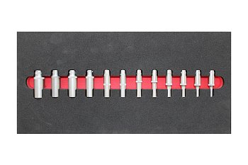 Modul - nástrčné hlavice 1/4", prodloužené, 12 dílů, velikost 1/3 - produktové foto