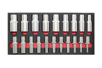 Modul - nástrčné hlavice 1/2", prodloužené, 20 dílů, velikost 1/3 - produktové foto