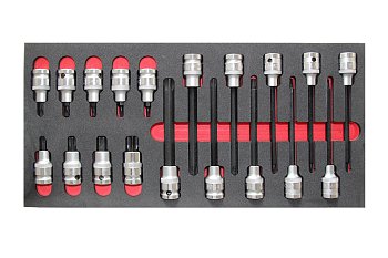 Modul - zástrčné hlavice 1/2", Torx, 19 dílů, velikost 1/3 - produktové foto