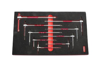 Klíče zástrčné Torx T10 - T50 mm, přestavitelná T-rukojeť a kluzná rukojeť, sada 9 dílů - produktové foto