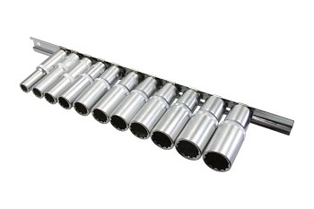 Hlavice nástrčné 3/8", 12ti hran 8 - 19 mm, prodloužené, sada 11 dílů - produktové foto