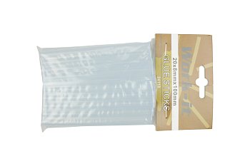 Tyčinka tavná lepící, průměr 8 mm, délka 100 mm, bílá, 20 ks - VÝPRODEJ - produktové foto