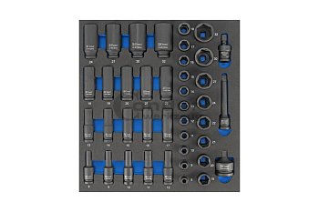Modul - nástrčné hlavice 1/2", tvrzené, prodloužené, 41 dílů, velikost 2/3 - produktové foto