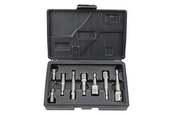 Adaptéry 1/4" pro 1/4" - 3/8" - 1/2" hlavice, pro elektrické nářadí, sada 8 dílů - produktové foto