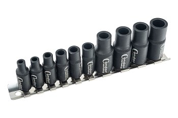 Hlavice nástrčné 1/4" - 3/8", magnetické, speciální pro upnutí závitníků, sada 10 dílů - produktové foto