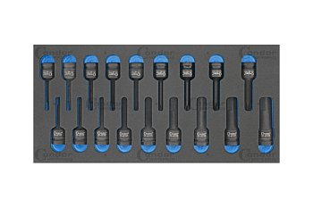 Modul - hlavice zástrčné 1/2", tvrzené, Torx a Inbus, 18 dílů, velikost 1/3 - produktové foto