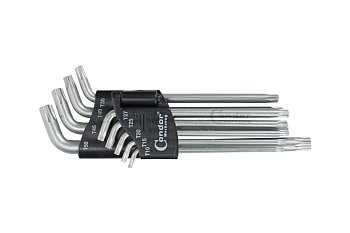 Klíče zástrčné Torx T10 - T50, dlouhé, vyhnuté 110°, sada 9 dílů - produktové foto