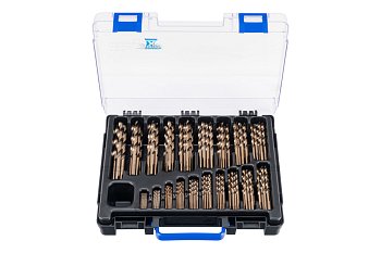 Vrtáky spirálové broušené HSS-Co.5%, průměr 1,0 - 10,0 mm, sada 170 dílů - produktové foto