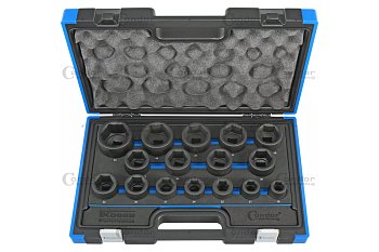 Hlavice nástrčné 3/4", 6ti hran 19 - 50 mm, tvrzené, sada 16 dílů - produktové foto