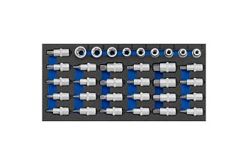 Modul - nástrčné a zástrčné hlavice 1/2", 34 dílů, velikost 1/3 - produktové foto