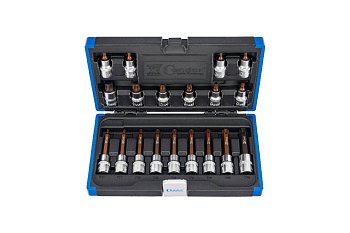 Hlavice zástrčné 1/2", Torx T20 - T70, délka 55 - 100 mm, S2, sada 19 dílů - produktové foto