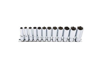 Hlavice nástrčné 3/8", 6ti hran 8 - 19 mm, prodloužené, Xcess Performance, sada 12 dílů - produktové foto