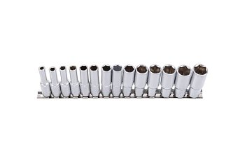 Hlavice nástrčné 3/8", 6 ti hran 6 - 19 mm, prodloužené, sada 14 dílů - produktové foto