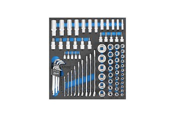 Modul - nástrčné a zástrčné hlavice 1/4"-3/8"-1/2", klíče očkoploché a Inbus, 81 dílů, velikost 2/3 - produktové foto