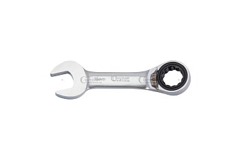 Klíč očkoplochý ráčnový 10 mm, s přepínací páčkou, extra krátký - produktové foto