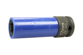 Hlavice nástrčná 1/2", 6ti hran 17 mm, prodloužená, tvrzená, na Alu kola - produktové foto