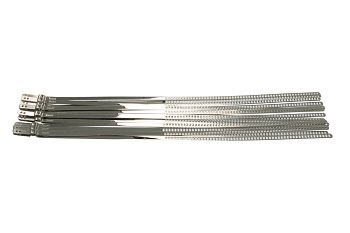 Spona děrovaná na manžety, pro průměr 15 - 45 mm, šířka 6,3 mm, spodní zámek, nerezová - produktové foto