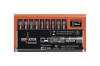Bity 1/4" impaktor, PH, PZ, Imbus, Torx, sada 10 dílů - produktové foto