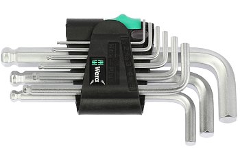 Klíče zástrčné Inbus 1,5 - 10 mm, s koulí, chromované, sada 9 dílů, 950 PKS/9 SM N - produktové foto
