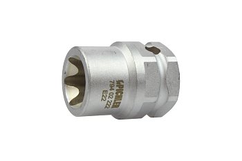 Hlavice nástrčná 1/2", E-profil E22 x 38 mm, s 6ti hranem 27 mm - produktové foto