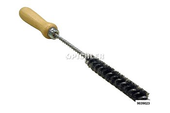 Kartáč ocelový pr. 15x100 mm na čištění stěn hlavy v místě styku se vstřikem s rukojetí - produktové foto