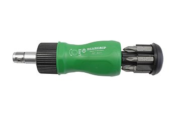 Šroubovák pro 1/4" bity, délka 105 mm, ráčnový, s bity 1/4" PL - PH - PZ, sada 7 dílů, 707 - produktové foto