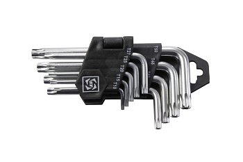 Klíče zástrčné Torx T10 - T50, vrtané, sada 9 dílů - produktové foto